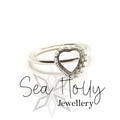 Crown Heart 10mm Silver Ring - Ashes, Hair - Memorial Ring