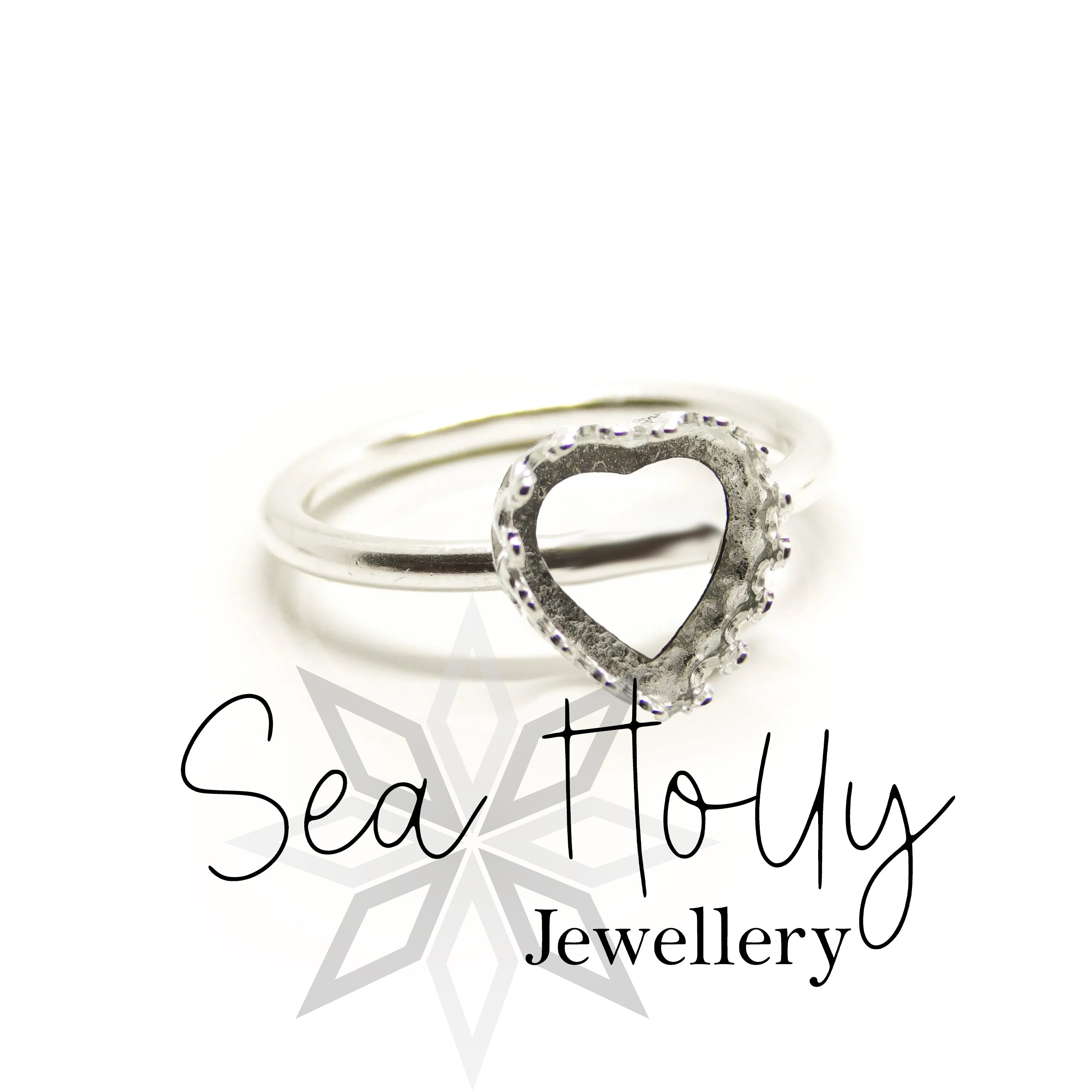 Crown Heart 10mm Silver Ring - Ashes, Hair - Memorial Ring