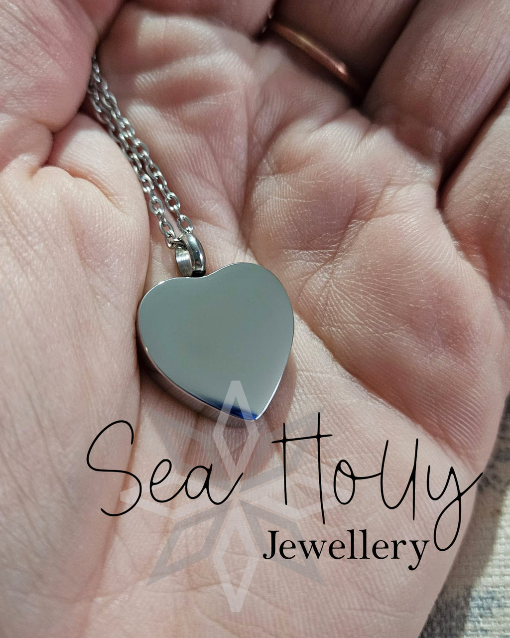 Heart Ashes Pendant Necklaces - Stainless Steel - No Pattern