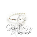 Crown Teardrop 10x8mm Silver Ring - Ashes, Hair - Memorial Ring